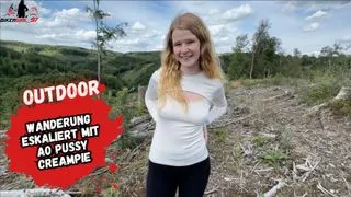 Hike escalates with AO pussy creampie