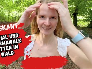 Facial und riskanter Spermawalk im Wald