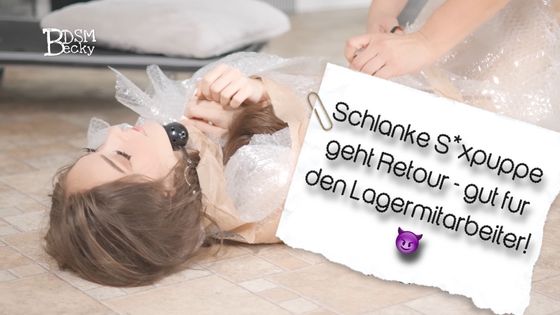 Schlanke Sexpuppe kam retour ins Lager - was ein Glück für den Mitarbeiter 💦💦