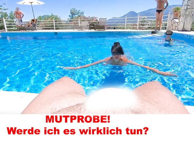 MUTPROBE! AM HOTELPOOL  DEN SCHWANZ ABGEBLASEN