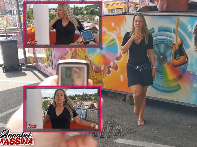 Ferngesteuerte Orgasmus Fotze beim Volksfest
